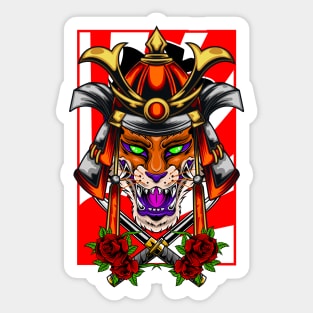 Samurai Fox | Orange Kabuto Sticker